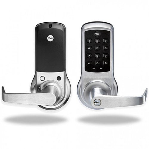 Yale Commercial NTB610-ZW2-626 nexTouch Push-Button Lever Lock with Z-Wave, Satin Chrome