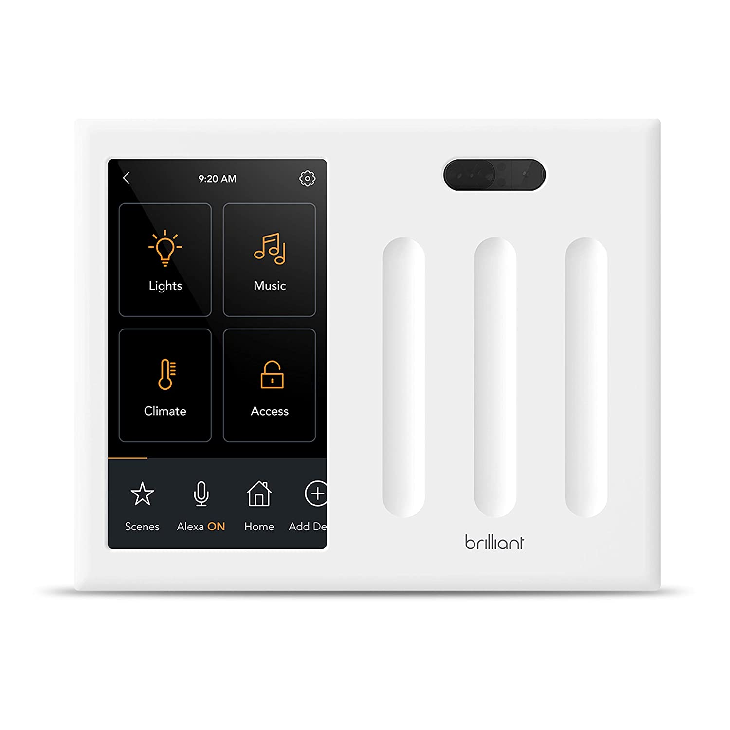 Resideo Smart Home Control (3-Switch Panel)  In-Wall Touchscreen Control for Lights, Music, & More
