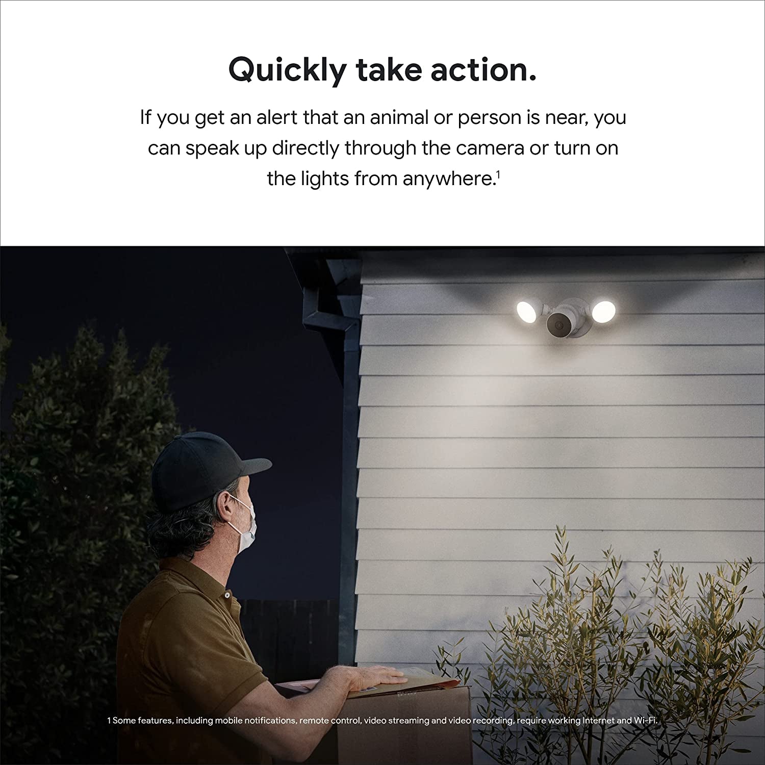 Nest Cam with Floodlight - Outdoor Camera - Floodlight Security Camera - Wired