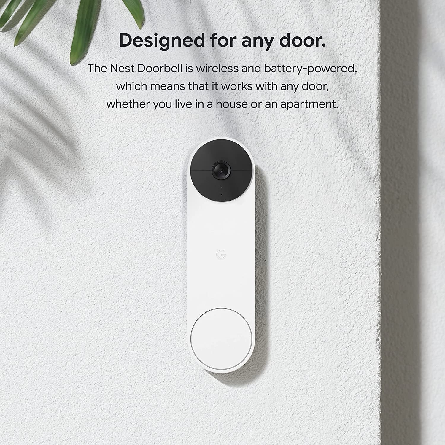 Nest Doorbell - Battery Video Doorbell Camera - Doorbell Security Camera - Snow